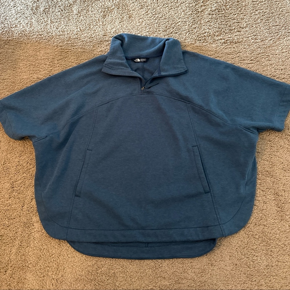 The North Face Blue Quarter-Zip Pullover Poncho